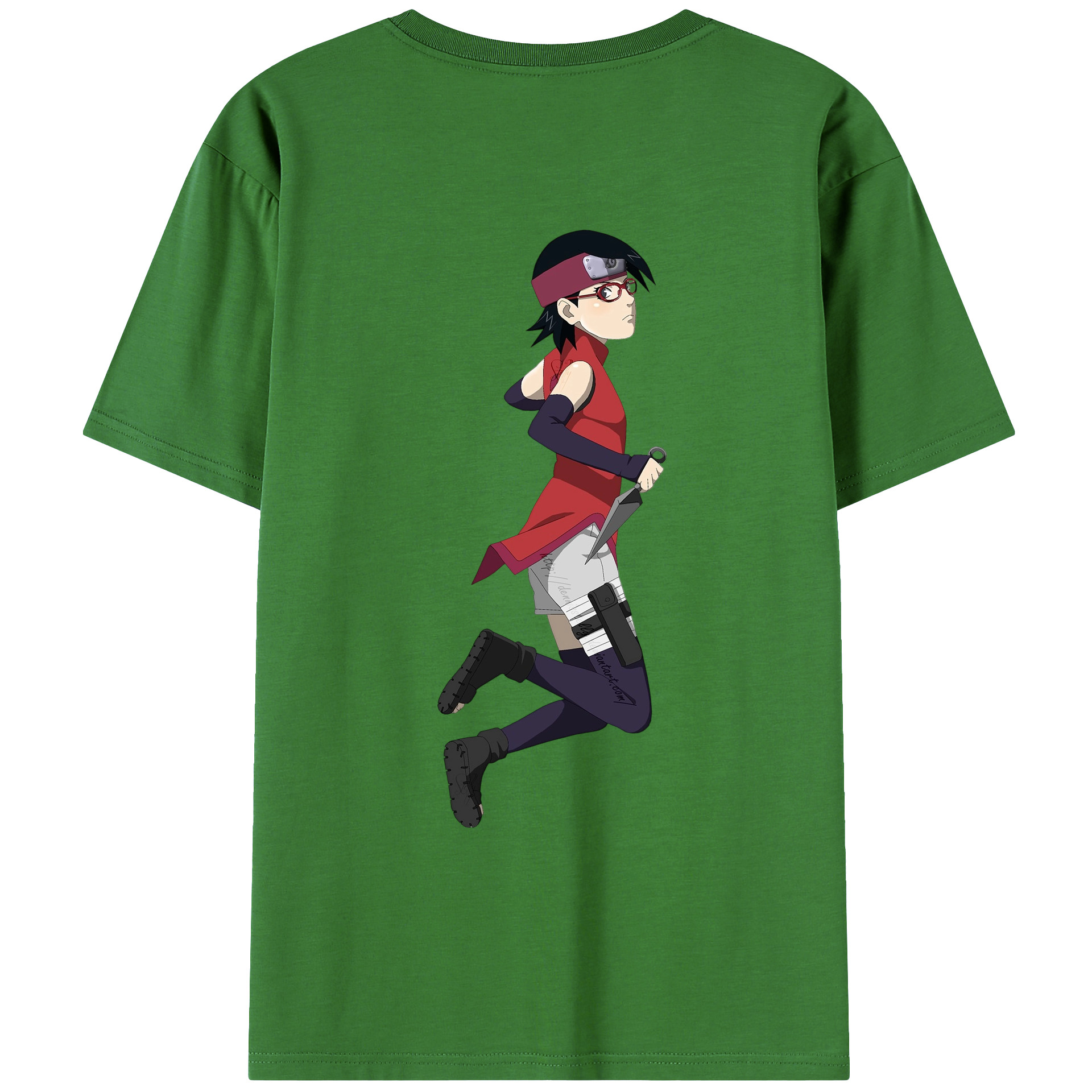 （画像用） NARUTO -ナルト- うちは サラダ Uchiha Sarada レディース半袖Tシャツ(バックプリント)